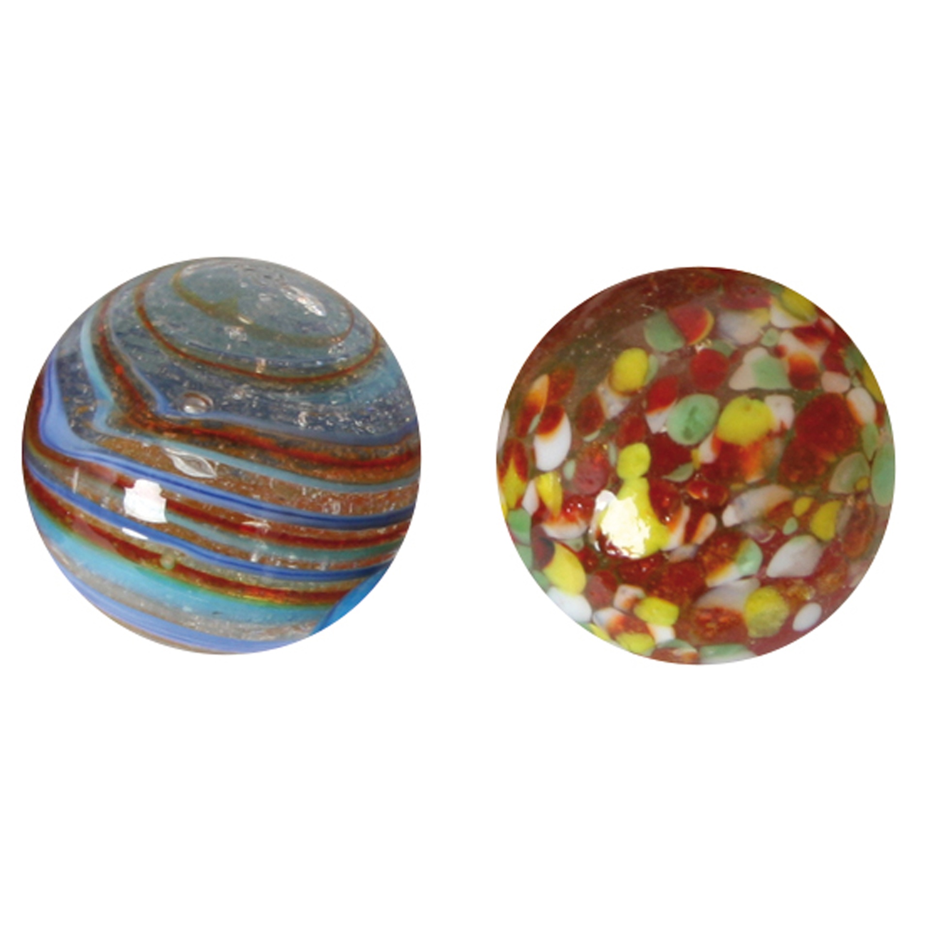 Glass Marbles Streifenmix 25 MM 12 Pieces Bartl