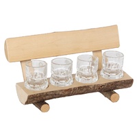 Bench with 4 Shot Glasses 