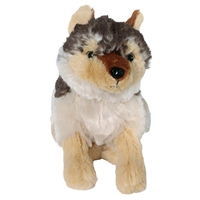 Wolf sitzend 26 cm braun 