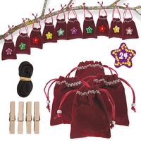 Adventskalender Set 2 - Samt exclusiv rot 