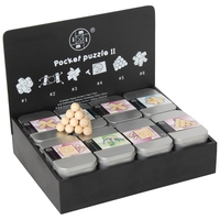 Display Wooden Puzzles In Metal Box (24) 