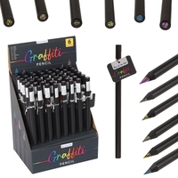 Bleistift Graffiti, Regenbogenstift, ca. 17 cm 6-fach sortiert