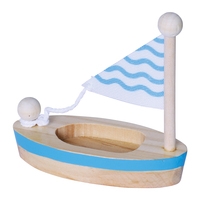 Wooden Boat, 4 Colors Assorted 