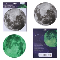 Glow in the Dark Moon Sticker ca. D 19,3 cm 