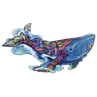 Rainbow Wooden Puzzle Blue Whale (101 pcs) 