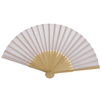 Wooden Fan, White / Bamboo 