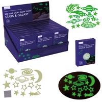 Glow in the Dark Wall Decoration, Set of 15pcs, 3 Different Designs Assorted