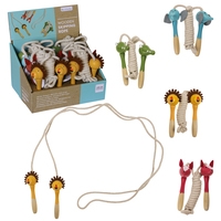 Wooden Skipping Rope, Animal, ca. 235 cm, 4 Designs Assorted