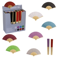 Wooden Fan, Color / Bamboo, 8 Colors Assorted 