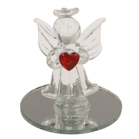 Glass Angel With Heart, 12 Colors Assorted 