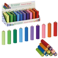 Eraser, Pencil Shape, ca. 6,6 cm,10 Colours Assorted