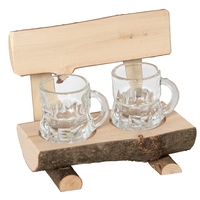 Bench with 2 Shot Glasses  (Bankerl mit 2 Krügerl)