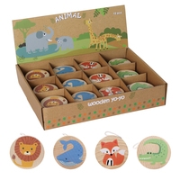 Wooden Yoyo With Animal Designs, Assorted 