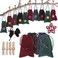 Adventskalender Set 9 - Samt sortiert 9,5 x 14 cm 