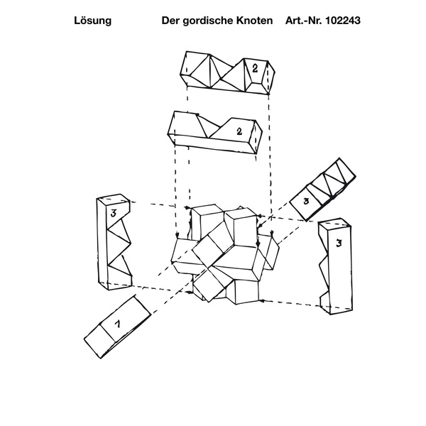 Bartl Mini-Holzpuzzle „Der Gordische Knoten“ – 6-teilige Knobelei Aus Nachhaltigem Holz, Made In Germany